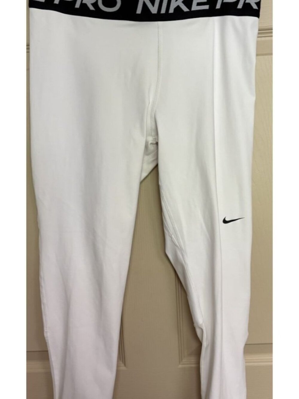 Nike Pro Dri-Fit Training Pants Women's White/Black NWOT Size L